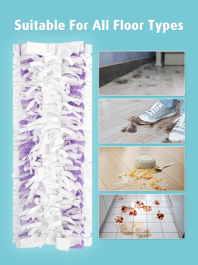 AIR U+ 12 Pack Disposable Power Mop Pads Refills for Swiffer Power Mop | Unscented 14-Layer Thickened, Wet and Dry Use, Multi-Surface Replacement Mopping Refills Pads for Floor Surface Cleaning