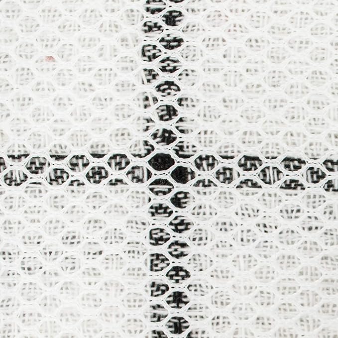DII Scrubber Dishcloths Collection Windowpane Dishrag Set, 12x12, White/Black Stripe, 6 Piece