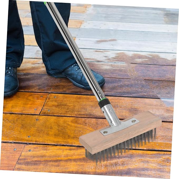 YARNOW Stiff Bristle Scrubber for Outdoor Cleaning for Patios Driveways and Tough Stains Concrete and Pool Surfaces