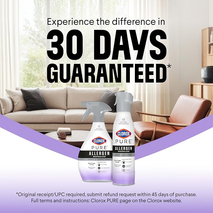 Clorox PURE Allergen Neutralizer Daily Air Spray, Nighttime Calm, 8 Ounces (Pack of 2)