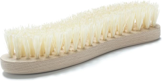 Konex Heavy Duty Scrub Brush - Old-Fashioned Wooden Design, Curved for Bathtubs, Wall and Floor Tiles - S-Shaped for Grime and Mildew Removal (Pack of 2)