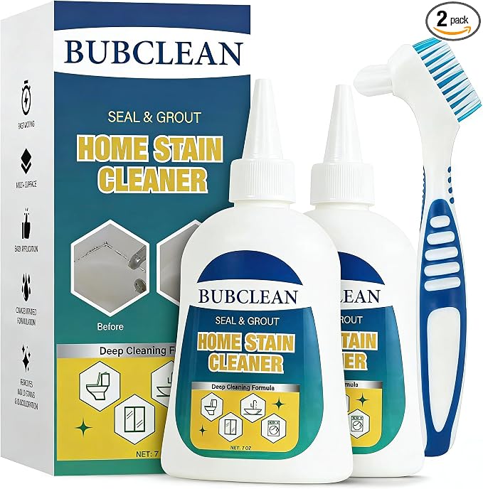 Home Stain Remover Gel Cleaner, Heavy Duty Black Surface Stain Cleaner for Washing Machine, Bathroom Grout, Shower, Bathtub, Tile, Fridge Rubber, Kitchen Sinks, 2 Packs