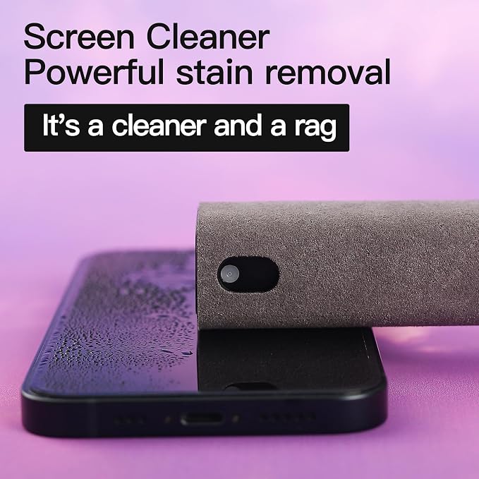 Car Screen Cleaner Spray and Wipe -2-in-1 iPhone Cleaner, iPad Screen Cleaner & Phone Screen Cleaner - Touchscreen Mist Cleaner for Laptop, Computer, MacBook and More - 3 Pack