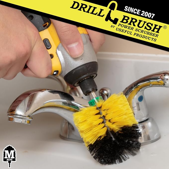 Bath Mat Cleaner - Bathroom Brush - Bathtub Scrub Brush - Sink Cleaner | Household Cleaning Supplies - Bathroom Cleaning Accessories - Tile Grout Cleaner - Toilet Scrubber - Shower Cleaning Brush