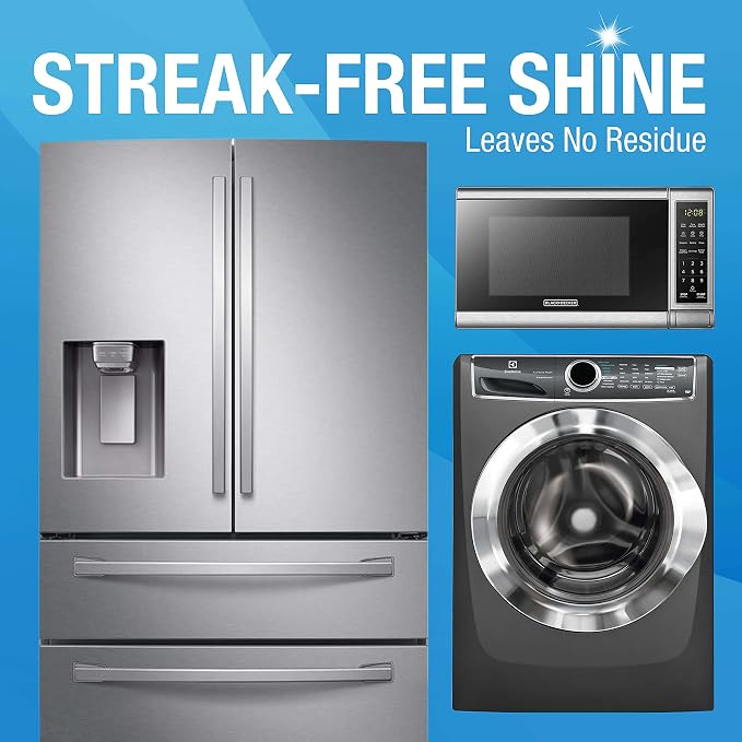 MiracleWipes for Stainless Steel, Great for Kitchen and Appliances, Including Oven, Refrigerator, Dishwasher, Microwave, Sink, Hood, Grill, Removes Fingerprints and Smudges - 60 Count