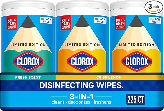 Clorox Disinfecting Wipes Back to School Variety Pack, 75 Count Each, Pack of 3 (Package May Vary)