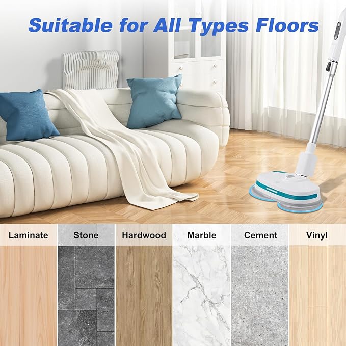 Electric Mop Pads, 6.3inch Floor Cleaning Round Spin Mop Pads for Electric Mop, 6.3inch Round Spin Electric Mop Pads (10 Pack)