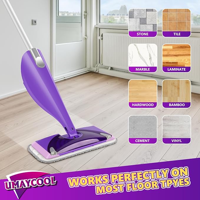 Reusable Mop Pads Refills for Swiffer WetJet, Wet Pads Refill Microfiber Mop Replacement Machine Washable Up to 100 Times for Floor Cleaning Wet Dry Use for All Floor Types, 6 Pack