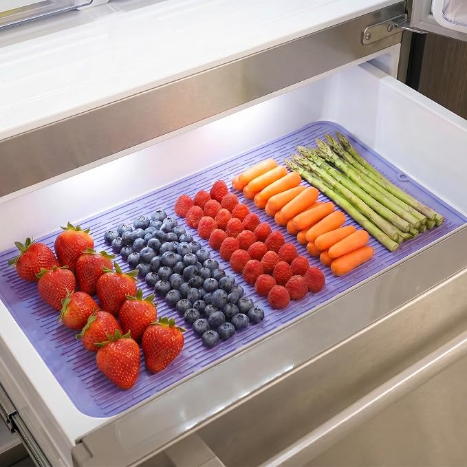 MicoYang Silicone Dish Drying Mat for Multiple Usage,Easy clean,Eco-friendly,Heat-resistant Silicone Mat for Kitchen Counter or Sink,Refrigerator or Drawer Liner Light Purple 5XL 36inches x 18inches