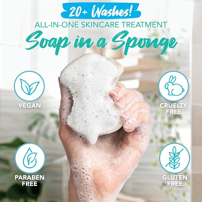 Spongables Pedi Scrub Foot Exfoliating 20+ Wash Sponge, Pina Colada, 3 Count