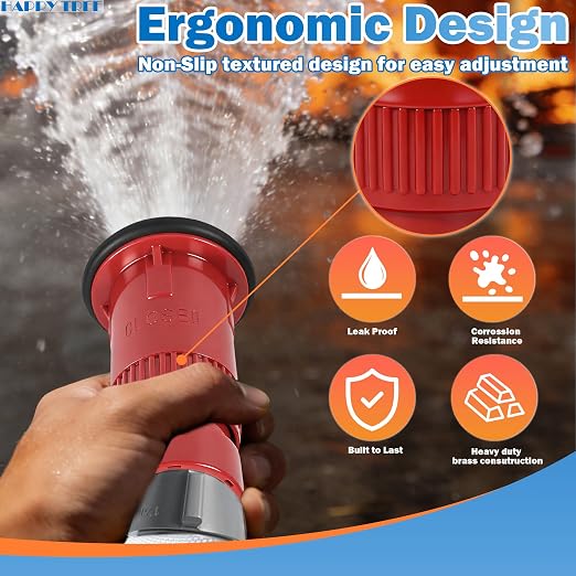 Happy Tree 1" NST / NH Fire Hose Nozzle Thermoplastic Fire Equipment 22 gpm