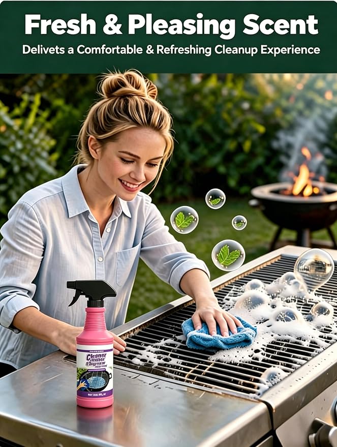 2026 Upgraded High-Concentration BBQ Grill Cleaner Foam - Heavy Duty Kitchen Degreaser Spray for Oven, Stove Top, Range Hood, Stainless Steel Grates - Stubborn Tar & Aged Grease Remover, 120ml