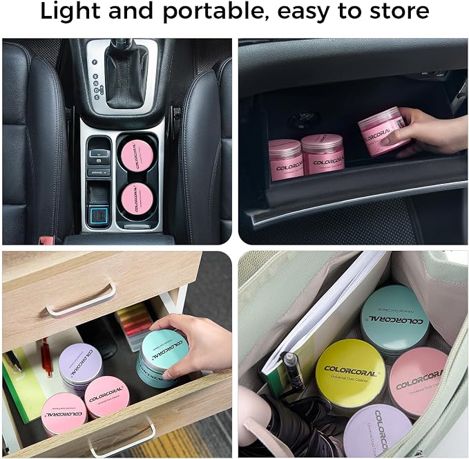 ColorCoral Cleaning Gel for Car Universal Gel Cleaner Auto Detailing Car Vent Keyboard Cleaning Putty Car Interior Cleaner Dashboard Dust Remover Putty Auto Duster Cleaning Kit 160G - Rose Red | Cleaning Putty Detailing Car slime Vent Keyboard Car Inte...