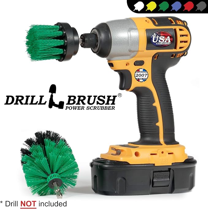 Drill Powered Kitchen Cleaning Brushes - Kitchen Scrubbers - Sink Cleaner | Oven Cleaning Tools - Fridge Stain Remover - Kitchen Cleaning Supplies - Countertop Scrub Brush - Air Fryer Cleaning Kit