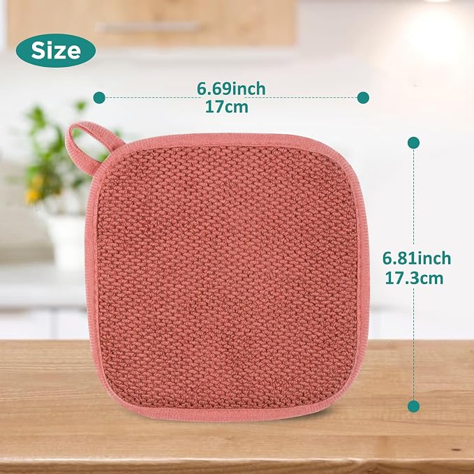 GeeRic Microfiber Dish Drying Mat, Super Absorbent Kitchen Dish Drying Pad, Reversible for Countertop, 7*7 inch Red