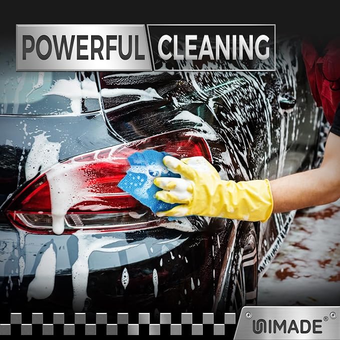 UNIMADE Microfiber Cleaning Cloth, 24 Pack Reusable Microfiber Towels for Cars Lint Free Cleaning Shop Towel Rags for Home Kitchen Automotive Bar Mechanic Restaurant Garage, 11"x 12", Blue