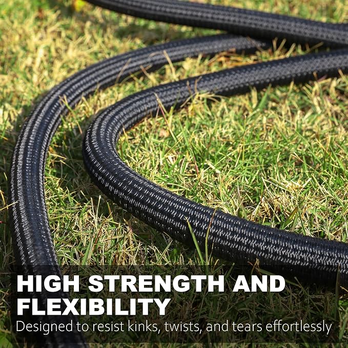 Relxitl Garden Hose 15FT, Flexible Water Hose, Ultra Lightweight Non-Expanding hose, Leak proof, Pressure Resistant for Yard, Outdoor (Black, 15FT)