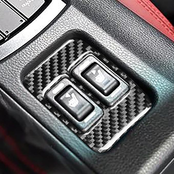 Real Carbon Fiber Trim for Subaru Accessories | for Scion FR-S 2013-2016 / Toyota 86 2016-2020 Seat Heating Button Panel Cover Interior Thick Overlay Decal