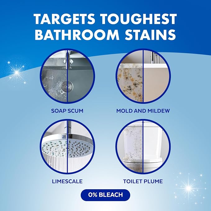 Lysol Power Foaming Bathroom Cleaner, Multipurpose Cleaner for Showers, Bathtubs, Sinks, Disinfectant Spray Kills 99.9% of Germs, Zero Bleach Cleaning Spray, 32 Oz.