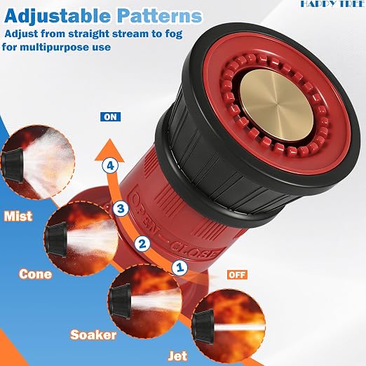 Happy Tree 2" NPSH Fire Hose Nozzle Thermoplastic Fire Equipment Constant Flow Fog Nozzle