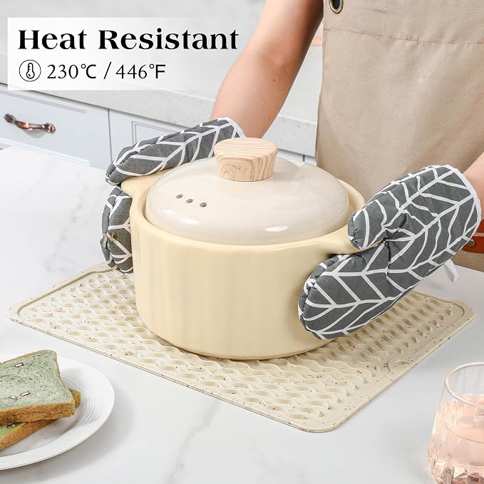 CAKETIME 2 Pack Multicolor Silicone Dish Drying Mat for Kitchen Counter Dining Placemats Heat Resistant Shower Caddy Waterproof Coffee Bar Refrigerator Liners Essentials Home Decor Must Haves 2026