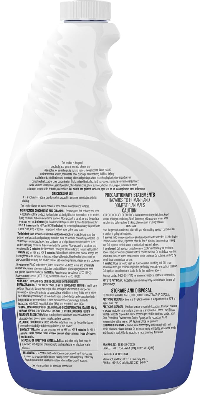 VIREX Diversey All Purpose Disinfectant Cleaner, Spray, 32 oz
