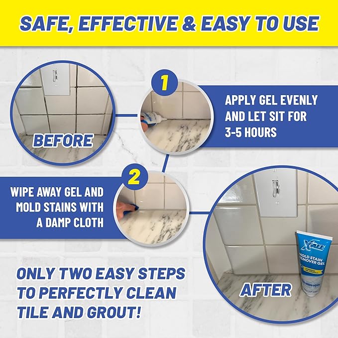 X-ALL Mold Stain Remover – Heavy Duty Cleaner for Bathroom Grout, Tile, Shower & Washing Machine Seal, 150g