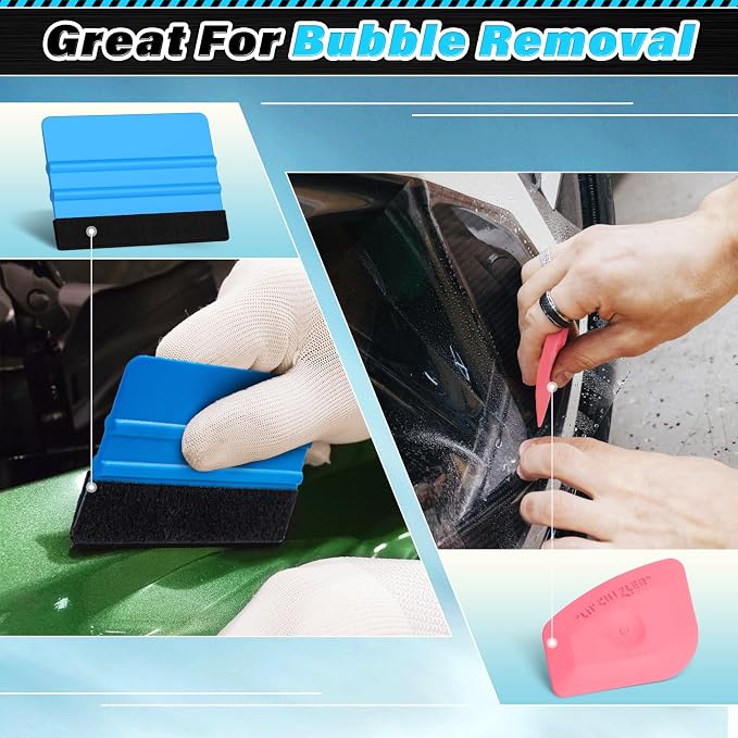 DIYSELF 18 Pcs Window Tint Kit, Vinyl Wrap Tool Kit, Water Blades Tool | Professional Window Tint Tools & Squeegee for Vinyl- Complete Car Wrap Kit for Car Wrap, Stained Glass Window Film, Wallpaper