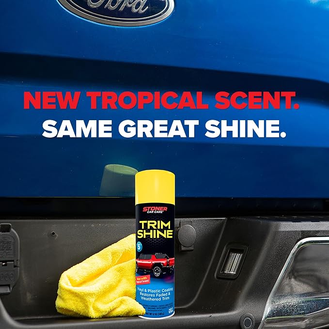 Stoner Car Care 91034-12PK Trim Shine – Black Trim and Plastic Restorer for Cars – Vinyl and Plastic Trim Protectant Coating for Interior and Exterior Use – Fast-Drying No Sling – 12 oz (Pack of 12)