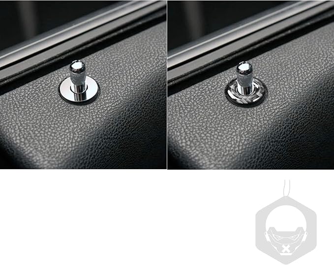 Real Carbon Fiber Trim for Dodge Charger Chrysler 300 Accessories | for Charger 2011+ Chrysler 300 2011-2023 Door Lock Ring Sticker Interior Thick Overlay Decal