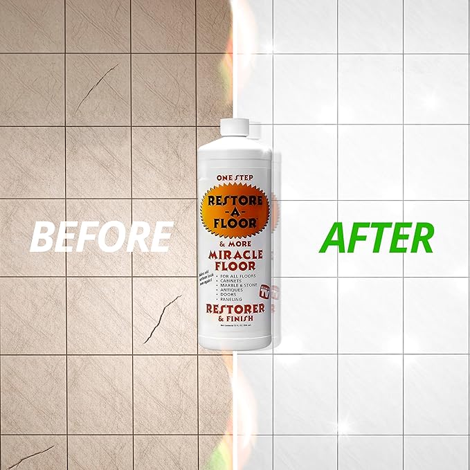 All Floor Types Restorer & Finish | High Gloss & Wax Wood Floor Polish for Hardwood, Laminate, Vinyl, Tile, Marble | Fills Scratches, Protects & Shines | 32 fl oz