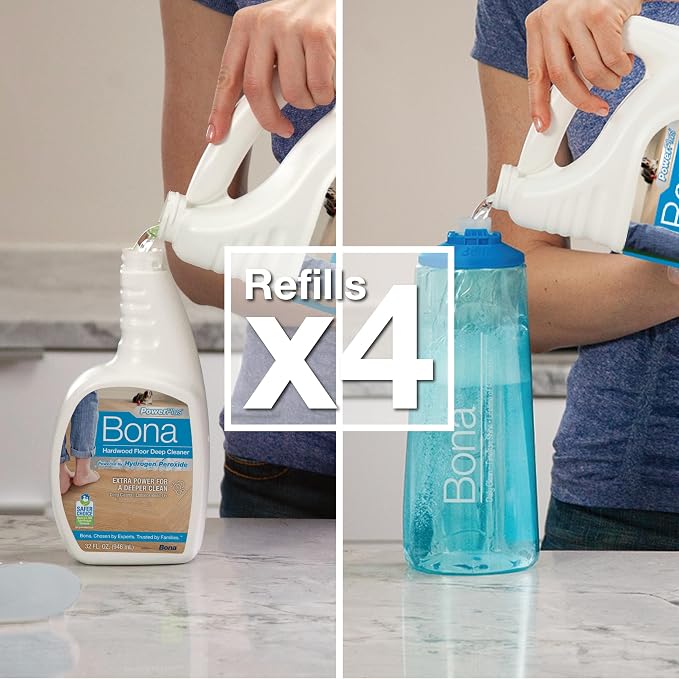 Bona PowerPlus Hardwood Floor Deep Cleaner Refill - 128 fl oz - Refill for Bona Spray Mops and Spray Bottles - Residue-Free Floor Cleaning Solution for Wood Floors | Refill for Bona Spray Mops and Spray Bottles - Residue-Free Floor Cleaning Solution fo...