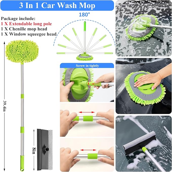 42Pcs Car Wash Detailing Kit Cleaning Set with Foam Gun Sprayer, Long-Handle Brush, Collapsible Bucket, Large Wash Mitt, Towels, Complete Interior & Exterior Car Washing Supply Set (Blue)