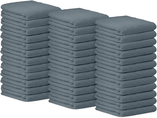 Avalon Towels Bar Towels (Pack of 36) Size 14x17 Inches – 100% Cotton, Absorbent and Reusable Cleaning Rags, Multipurpose Cleaning Towels, Terry Cloth Rags, Durable Shop Rags (Grey)