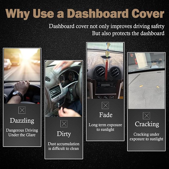 Dashboard Cover Dash Mat Fit for Fo-rd Explorer 2019-2011 (Without HUD Models),Car Dash Board Mat Anti-Glare Carpet,Non-Slip Pad Sunshield Protector (Flannel)