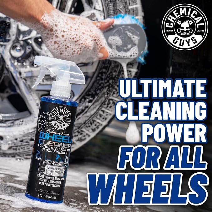 Chemical Guys CLD_203_1602 Signature Series Wheel Cleaner, Formated For All Gloss Finishes, Safe for Cars, Trucks, SUVs, Motorcycles, RVs & More 16 fl oz (2 Pack) | Fast-acting foaming spray clings to wheels to lift brake dust and road grime, safe on c...