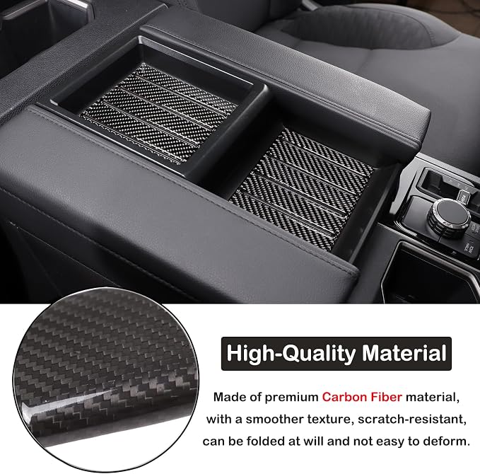 Aunginsy Car Central Control Armrest Box Slot Pad Sticker Compatible with Toyota Tundra 2022-2024 Armrest Box Storage Box Cover Slot Panel Slot Sticker Armrest Lid Storage Slot Trim Cover Accessories
