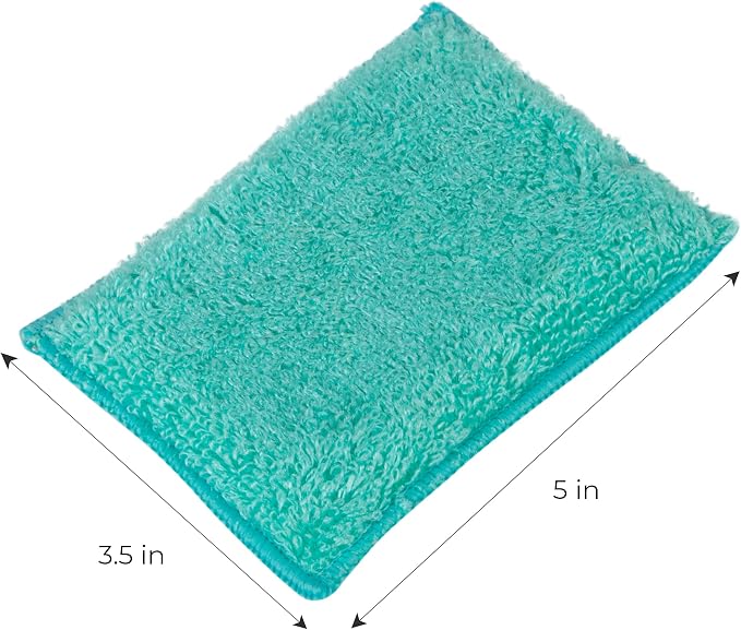 Smart Design Non Scratch Scrub Sponge with Bamboo Odorless Rayon Fiber - Set of 9 - Ultra Absorbent - Soft and Scrubber Side - Cleaning, Dishes, and Hard Stains - Vibrant - Yellow, Green, Pink