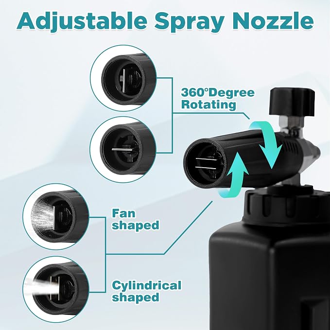PWACCS Pressure Washer Foam Gun with Dual Connector, 1.5 Liter | Short Power Washer Gun Foam Cannon, Double Tip Attachment Car Wash Kit, 1/4" Quick Connector, M22 Male Inlet, 4000 PSI