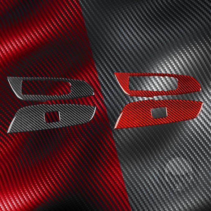 Front Door Window Switch Stickers Fit for Chevrolet Blazer 2019-2025 | for L/LT/RS/Premier | Real Carbon Fiber | Front Door Window Switch Panel | Thick Overlay | Anti-scratch