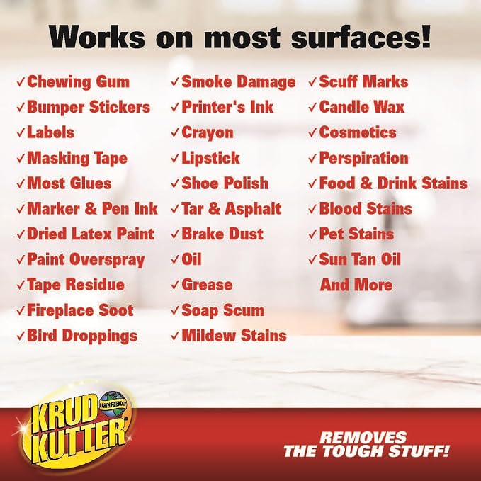Krud Kutter Tough Task All Purpose Remover, 1 Gallon, Heavy Duty Cleaner for Adhesive, Grease and Tough Stains, Multi Surface Cleaning Solution for Floors, Walls, Tools and Equipment