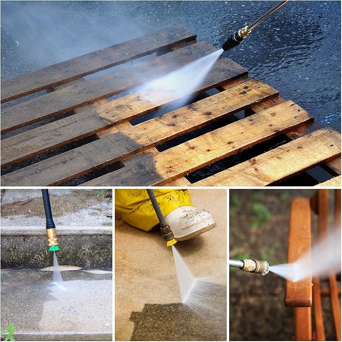 Pressure Washer Turbo Nozzle 5 Spray Tips, 3400 PSI 4.0 GPM | 1/4" Quick Connect, 360° Rotating Power Washer Tips, Replacement For Ryobi, Karcher, Greenworks, and More