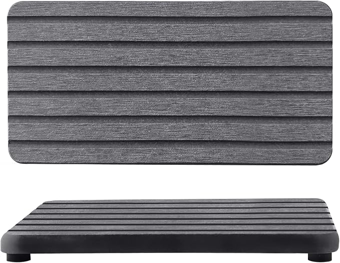 NiuYichee 2 PCS Water Absorbent diatomite Coasters, 7.1" x 3.5" Water Absorbing Stone Tray for Sink, Stone Drying mat for Kitchen Counter, Stone soap Tray Used for Hand Soaps & toiletries & Plants
