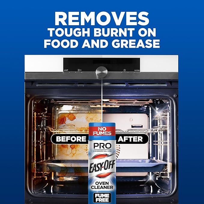 Easy-Off Fume Free PRO size Oven Cleaner Foam, Removes Grease & Burned-On Food, For Ovens, Air Fryers & More 24oz (2-count)