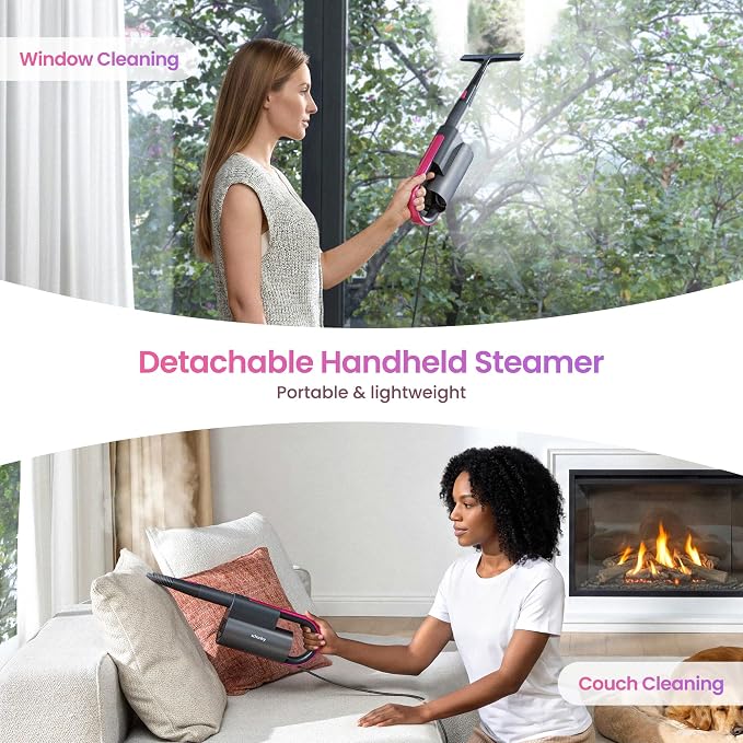 Schenley 19-in-1 Steam Mop with Handheld Steamer for Hard Floors | Multi-Surface Cleaning, 15s Heat-Up, 12-25 Min Steam Time, 248°F Steam, Chemical-Free, Tile & Grout, Wall Cleaning