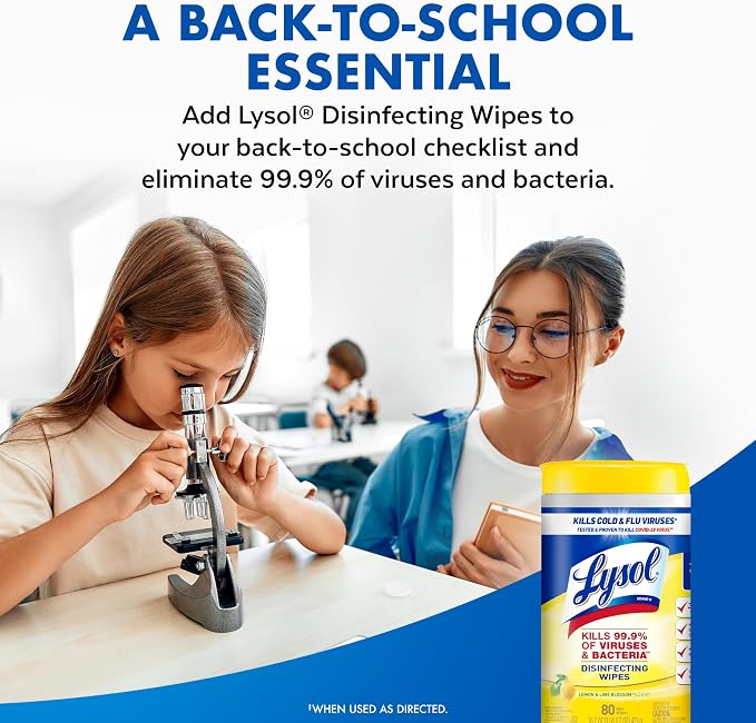 LYSOL Disinfecting Wipes, Cleaner, Lemon + Mango + Linen, 80 ct. (4 Pack)