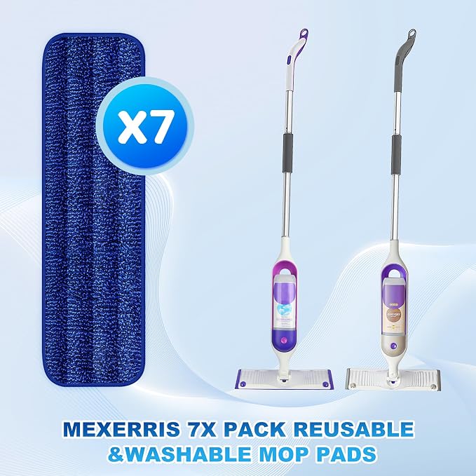 7 Pack Washable Microfiber Mop Pads for Swiffer PowerMop: Wet Mop Refills | Power Mop Refills Multi-purpose, Floor Mop Dust Mop Pads Reusable Replacement, for 13''-15'' Spray Mops Multi-surface Floors