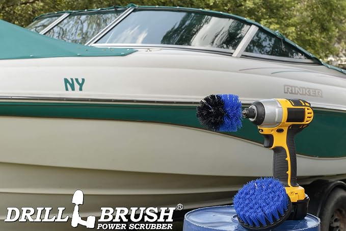 Aquatic Cleaning Supplies - Drill Powered Boat Cleaning Brushes - Boat Scrubbing Accessories - Hull Cleaner Brush Set - Barnacles Busting Brush Tool - Fish Tank Scrubbing Set - Pool Cleaning Brush Set