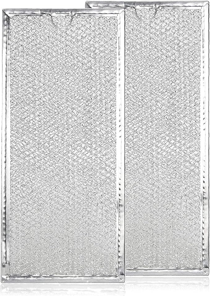 WB06X10596 Microwave Grease Filter for GE Oven Range Hoods, Countertop Microwave Filter Replacement, Aluminum Mesh, 13.5 inches x 6 inches Replaces Part # PS952418, Pvm1870sm3ss, 2 Pack