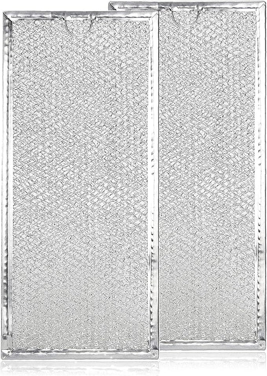 WB06X10596 Microwave Grease Filter for GE Oven Range Hoods, Countertop Microwave Filter Replacement, Aluminum Mesh, 13.5 inches x 6 inches Replaces Part # PS952418, Pvm1870sm3ss, 2 Pack